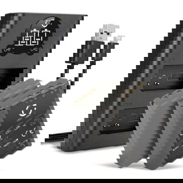 2x Batterie 1140mAh pour appareil photo Olympus OM-D E-M1, Pen E-P5 - Remplacement modèle BLN-1 + Chargeur Double BCN-1