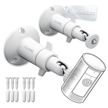 2x support mural pour caméra avec filetage 1/4" pouce pour Arlo, Ring, Blink, Eufy, Reolink, Wyze, Zumimall fixation caméra de surveillance intérieur et extérieur, Security camera mount