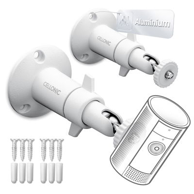 2x support mural pour caméra avec filetage 1/4" pouce pour Arlo, Ring, Blink, Eufy, Reolink, Wyze, Zumimall fixation caméra de surveillance intérieur et extérieur, Security camera mount