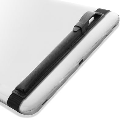 Etui pour Apple Pencil avec fixation pour iPad Air, Galaxy Tab et bien d'autres modèles jusqu'à 12,9" - housse ApplePen avec attache - porte-stylo noir non autocollant