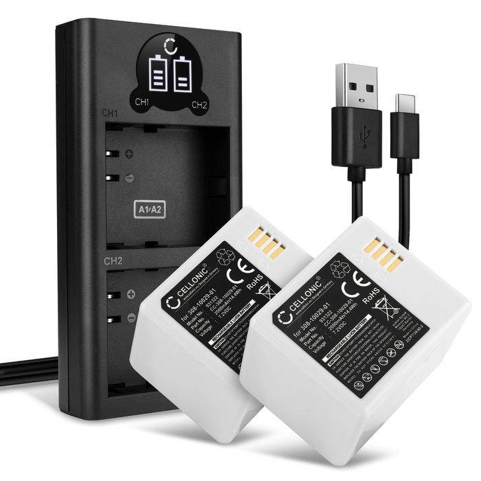 2x Arlo Pro 2 Batterie + Chargeur Double 2000mAh de CELLONIC