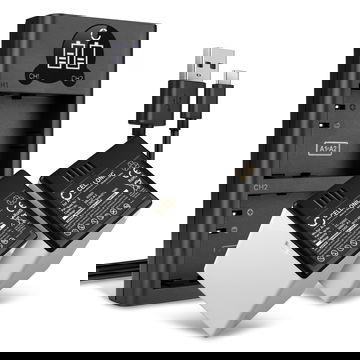 Pack de 2 Batteries A-2 3000mAh et double chargeur rapide pour caméra de sécurité Arlo Go