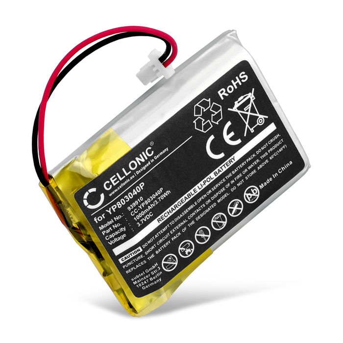 Battery for Sena 10C YP803040P (1000mAh, 3.7V) from CELLONIC