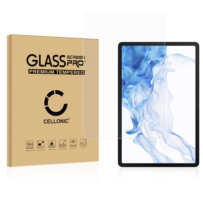 Samsung Galaxy Tab S8 Plus X806B Protecteur d'écran 9H en verre trempé 2.5D de Cellonic