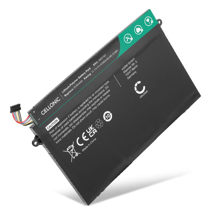 Batterie pour Lenovo ThinkPad E590, L580, E490, L490, E485, 01AV463, 01AV445, L17L3P52 11.1V 4100mAh de CELLONIC