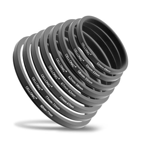 82-77mm 52-49mm Kit de 8 Bagues Step-Down Adaptateur de Filtre pour Appareil Photo de CELLONIC pour objectifs Panasonic Lumix; Leica Lumix; Sony FE; E