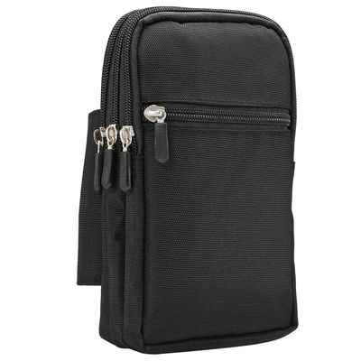 Pochette de ceinture avec 4 compartiments pour téléphone portables jusqu'à 7", batterie externe et équipement avec attache mousqueton