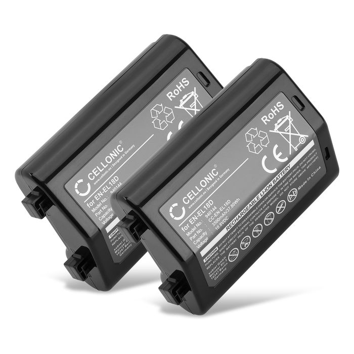 2x Batterie pour Nikon D6, Nikon Z 9 EN-EL18D (3500mAh, 10.8V) de CELLONIC