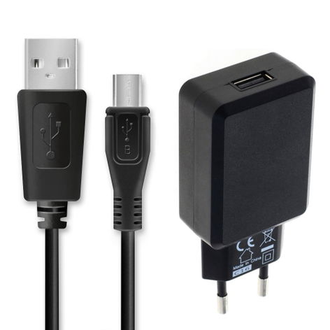 Chargeur secteur Micro USB pour Brondi Amico Fedele, Supervoice – chargeur 15W avec câble 1m + Câble USB de CELLONIC
