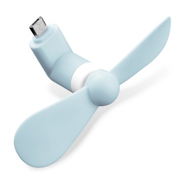 CELLONIC Micro USB Phone Fan for Smartphone, Mobile Phone, Tablet, Switch - Cute & Powerful OTG Plug In Mobile Fan - Mini, Portable Travel Fan - Blue