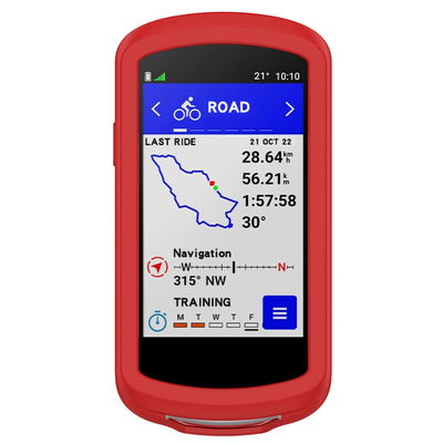 Coque Silicone rouge pour GPS de vélo Garmin Edge 1040 / Edge 1040 Solar - Cover Bumper de protection système de navigation vélo moto et autres sports
