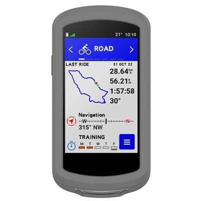 Coque Silicone gris foncé pour GPS de vélo Garmin Edge 1040 / Edge 1040 Solar - Cover Bumper de protection système de navigation vélo moto et autres sports