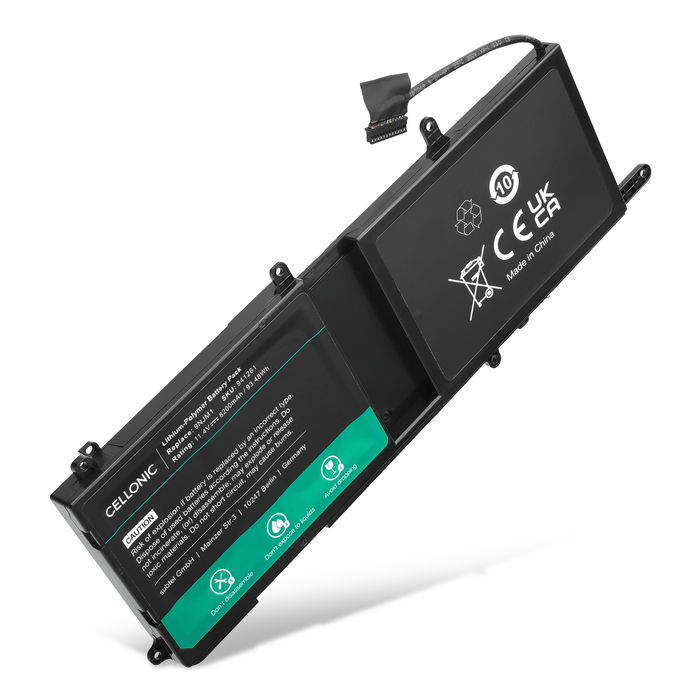 Batterie pour Dell Alienware 17 r5, 17 r4, 15 R4, 15 R3, 15, P31E, HF250, 9NJM1, MG2YH, 01D82, 44T2R 11.4V 8200mAh de CELLONIC