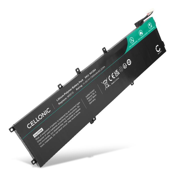 1x Batterie pour Dell XPS 15 9530, XPS 15 9550, Precision 5510, 4GVGH, 1P6KD, 01P6KD 11.55V 6000mAh de CELLONIC