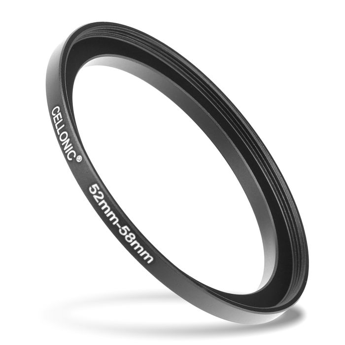 CELLONIC 52mm to 58mm Step Up Ring – Lens Filter & Hood Stepping Up Adapter Ring Mount Adapter for Canon, Nikon, Sony, Fuji, Olympus Camera Lenses