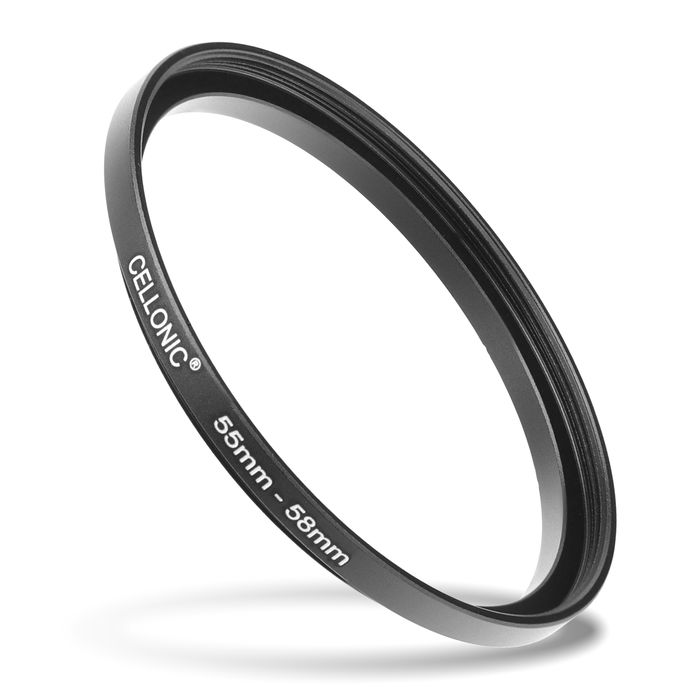CELLONIC 55mm to 58mm Step Up Ring – Lens Filter & Hood Stepping Up Adapter Ring Mount Adapter for Canon, Nikon, Sony, Fuji, Olympus Camera Lenses