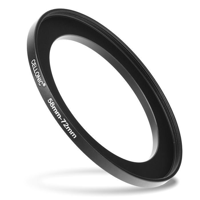 CELLONIC 58mm to 72mm Step Up Ring – Lens Filter & Hood Stepping Up Adapter Ring Mount Adapter for Canon, Nikon, Sony, Fuji, Olympus Camera Lenses