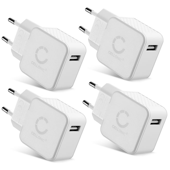 1 Port USB Charger 5V 1A 5W Fast Smart Charging Mains Wall USB Adapter Outlet Socket 100V-240V for Mobile Phone, Tablet, Speakers, Powerbank - White