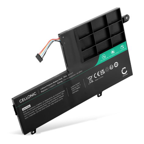 Batterie pour Ordinateurs Portables Lenovo Yoga 500; IdeaPad 720; Flex 3-1435, 3-1470 L14M2P21 (4750mAh, 7.6V) de CELLONIC