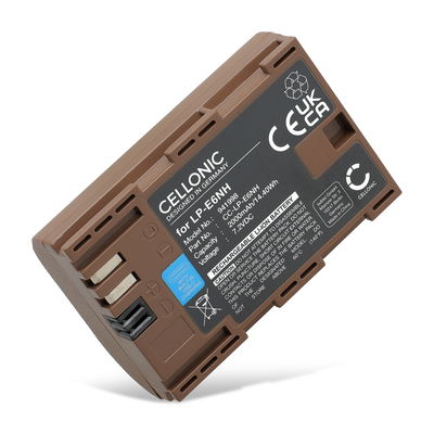 Batterie LP-E6 avec Type-C input pour Canon EOS 80D, 70D, 60D, 7D, 6D, 5DS, EOS 5D Mark IV, III, II 2000mAh de CELLONIC