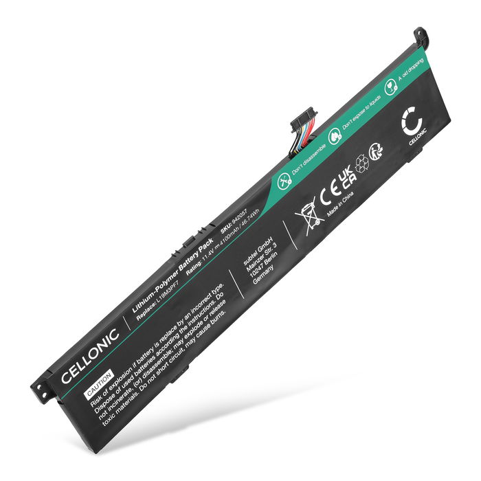 Battery for Lenovo IdeaPad Gaming 3, ThinkBook 15p Gen 1, IdeaPad Creator 5 15IMH05, L19M3PF7, L19D3PF4, L19M3PD9 11.4V 4100mAh from CELLONIC