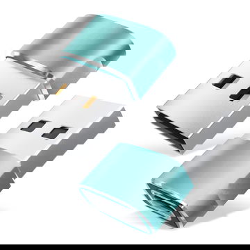 2x USBC to USBA Adapters - USB C Female to USB A Male Converter Charging & Fast Data Transfer Connector for iPhone, iPad, Galaxy, Phone, Tablet, Laptop - Green