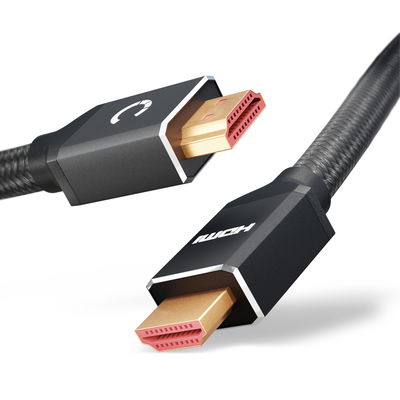 Câble HDMI 2.1 Ultra High Speed 4K/8K @60hz, 4K @120hz, 48Gbps eARC QFT QMS DSC Mâle vers Mâle 24k Plaqué Or, Connecteurs HDMI pour barre de son, TV HD, PS4, PS5, Xbox, Switch - 3 m de longueur