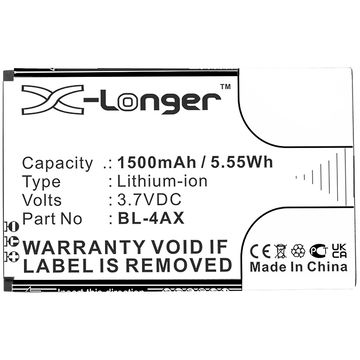 Batterie pour Nokia 6300 4G 8000 4G TA-1286 TA-1287 TA-1291 TA-1294 TA-1300 TA-1303 TA-1305 TA-1311 TA-1324 TA1307 - BL-4AX (1500mAh) , Batterie de remplacement