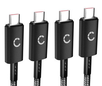 2xUSB C to USB C Data Cable 100W, 1m - USB C cable made of braided nylon, USB 3.1, 10 Gbps, 8K for cell phone, tablet, smartwatch, GPS, speaker and more.
