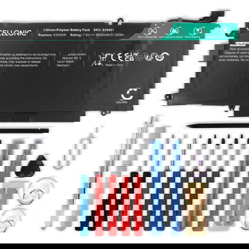 Batterie pour kompatibel mit Dell Latitude 7389, 12, K5XWW 7.6V 4200mAh + kit d'outils de CELLONIC