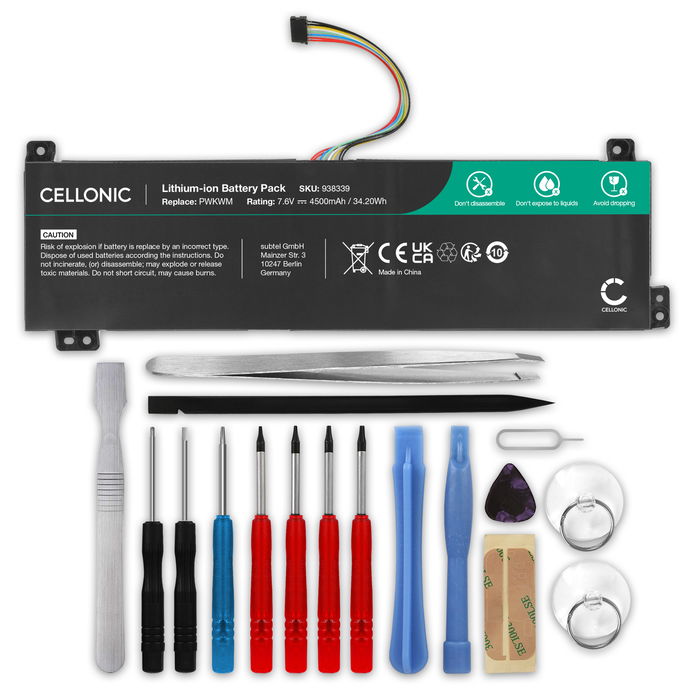 Lenovo V330-15IKB Batterie + kit d'outils 4500mAh de Cellonic