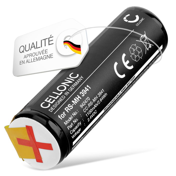 Batterie pour Braun DLX S18.535.3 Oral-B Sonic 3721 Rowenta CuraMed Dentasonic Dentacontrol 707 Dentacontrol Duo 1100mAh de CELLONIC