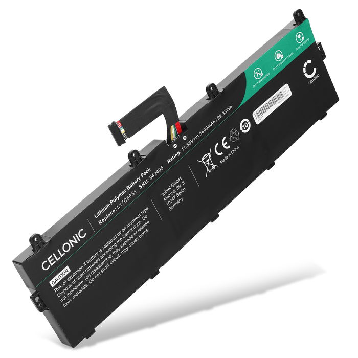 Batterie pour Lenovo ThinkPad P72, P73, Lenovo 01AV497, L17M6P52, SB10K97636, 01AV498, L17C6P51 11.55V 8600mAh de CELLONIC