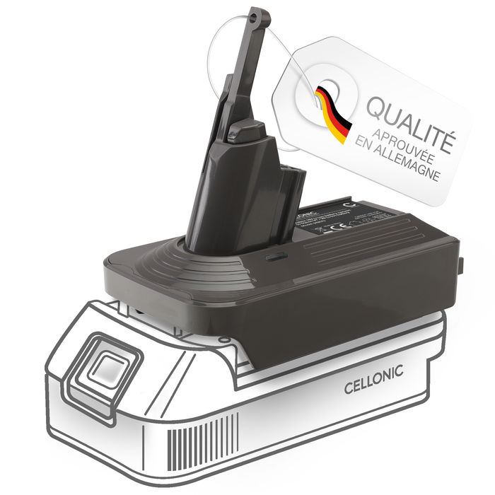 Adaptateur batterie Makita 18V vers Dyson V7 et Dyson V8 - Convertisseur batterie pour aspirateurs de CELLONIC