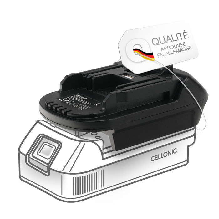 Adaptateur batterie DeWalt 18V-20V ou Milwaukee 18V vers Makita 18V - Convertisseur batterie pour outils Makita de CELLONIC