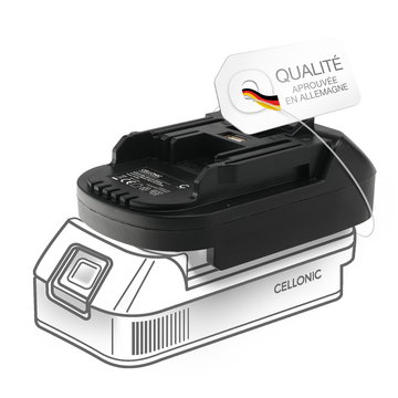 Adaptateur batterie Bosch 18V vers Makita 18V - Convertisseur batterie pour outils Makita de CELLONIC