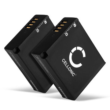 2x Batterie pour Panasonic Lumix DC-GX9 DMC-LX100 DMC-GX80 DMC-TZ80 DC-LX100 II DC-TZ90 DC-TZ202 980mAh de CELLONIC