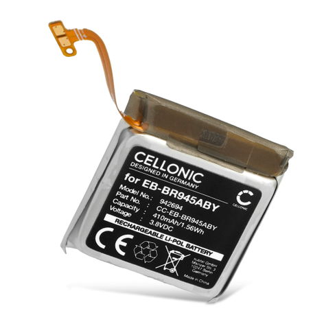 Batterie pour montres connectées et bracelets d’activité Samsung Galaxy Watch 6 - 44mm EB-BR945ABY (410mAh, 3.8V) de CELLONIC