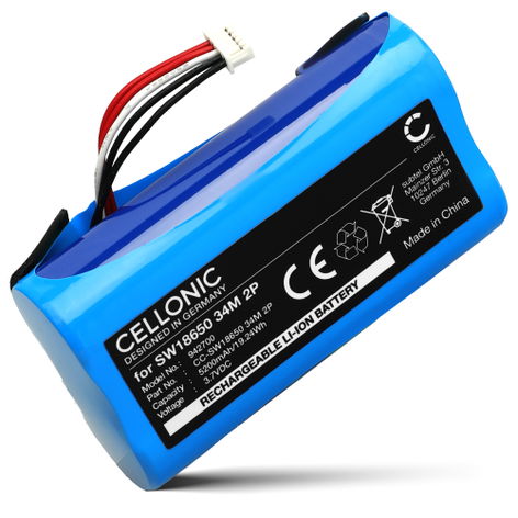 Batterie pour Eufy SoloCam C210 SW18650 34M 2P (5200mAh, 3.7V) de CELLONIC