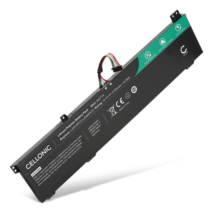 Batterie pour Lenovo Legion 5 17ACH6H, 5 17ACH6, 5 17ITH6H, 5 17ITH6, L20C4PC2, 5B11B53885 15.4V 5180mAh de CELLONIC