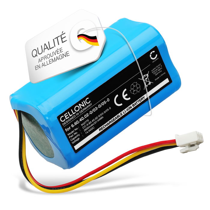 Batterie pour Blaupunkt XBOOST, XVAC, Bluebot XEASY, AENO RC2S, RC3S, Evolveo RoboTrex H9 2600mAh de CELLONIC