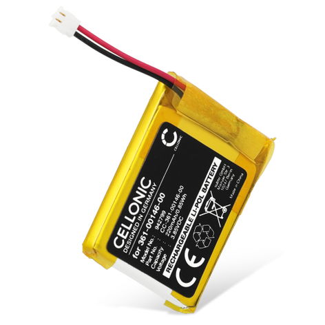 Batterie pour montres connectées et bracelets d’activité Garmin Forerunner 955 Solar 361-00146-00 (220mAh, 3.85V) de CELLONIC