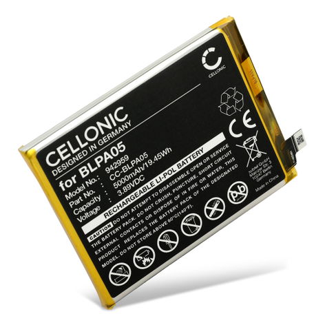 Battery for Oppo CPH2531; Reno10 5G BLPA05 (5000mAh, 3.89V) from CELLONIC