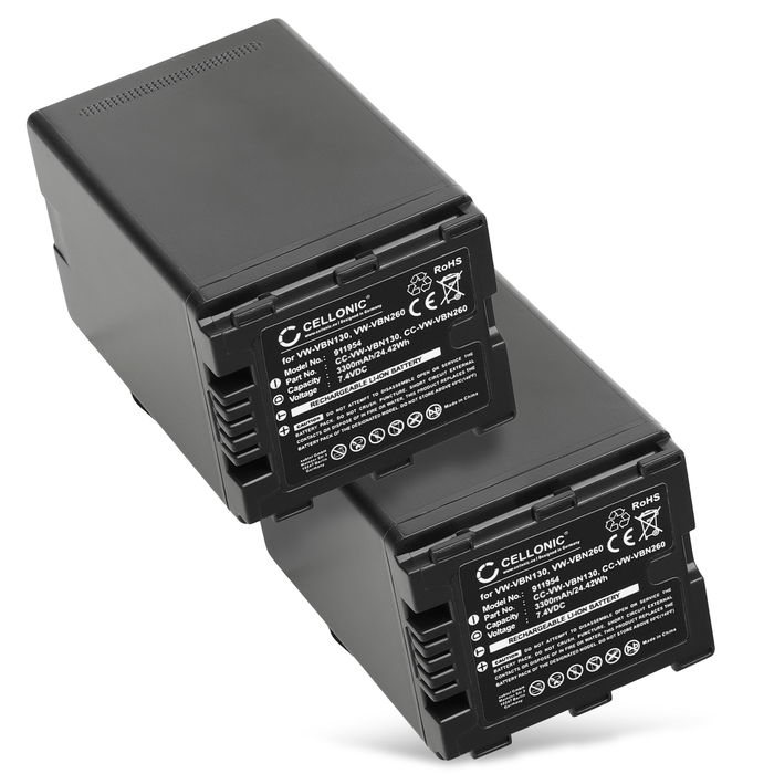 2x Batterie pour Panasonic HC-X929 HDC-TM900 HDC-SD900 HDC-SD800 HDC-SD909 HDC-HS900 HC-X810 3300mAh de CELLONIC