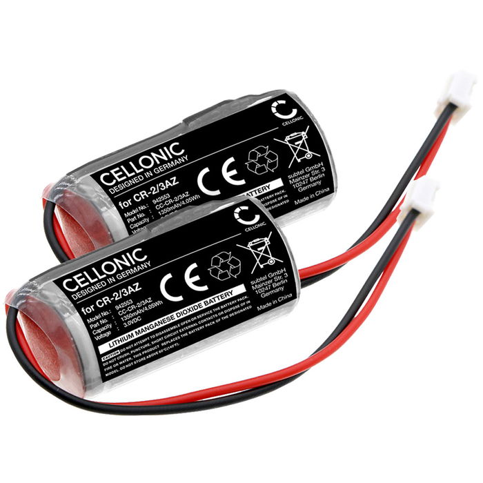 2x Batterie pour Verisure Brandvarnare, Camera Detector, Night Control, Roykvarsler, Sirene, Voice 1350mAh de CELLONIC