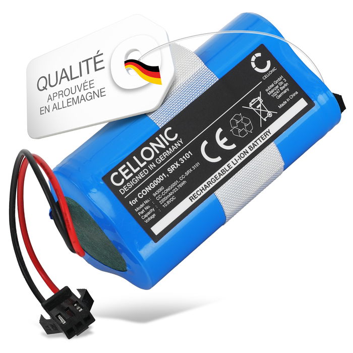 Batterie pour Kompatibel mit Cecotec CONGA 750 CONGA 890 Slim CONGA Slim CONGA Slim 890 CONGA Slim 890 Wet CONGA Slim Wet CONGA Wet Kompatibel mit Sencor SRV 3150OR SRV 3160TQ 2200mAh de CELLONIC