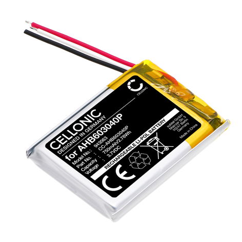 Batterie pour Casques et Écouteurs KEF Mu7 AHB603040P (750mAh, 3.7V) de CELLONIC