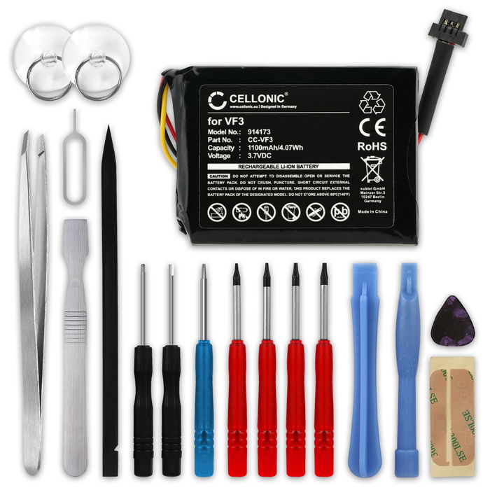 TomTom GO XL 330 Batterie + kit d'outils 17pcs 1100mAh de subtel