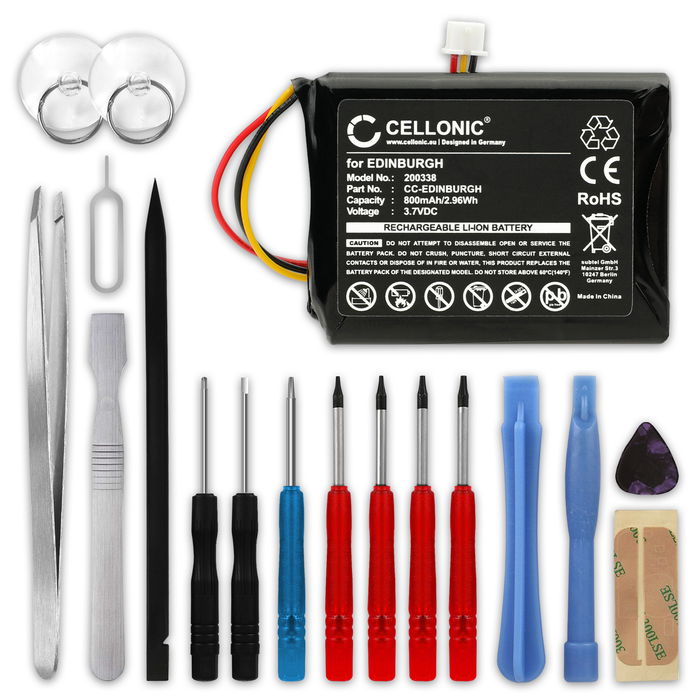 Battery for TomTom ONE XL ONE XL Europe ONE XL Regional XL 325 EDINBURGH 800mAh + Tool-kit 17pcs from subtel