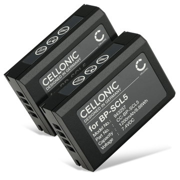 2x Batterie pour Leica M10, M10-R, M10-P BP-SCL5 (1200mAh, 7.4V) de CELLONIC